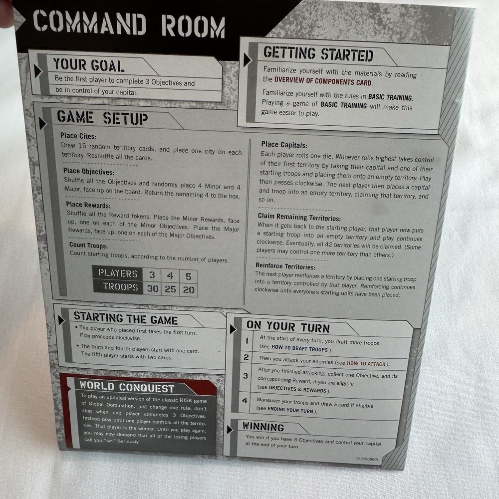 Hasbro Risk 2008 Replacement Reference Cards Inserts Instructions Command Room - Picture 5 of 5